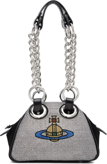 Taška cez rameno Vivienne Westwood Hotfix Diamante Archive Chain Bag Metalická | 4602000RW-PT000Q-, 0