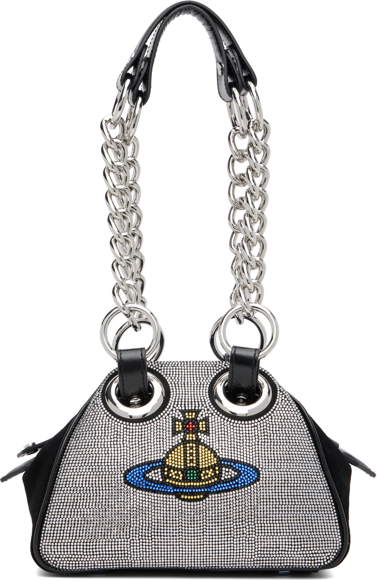 Taška cez rameno Vivienne Westwood Hotfix Diamante Archive Chain Bag Metalická | 4602000RW-PT000Q-, 0