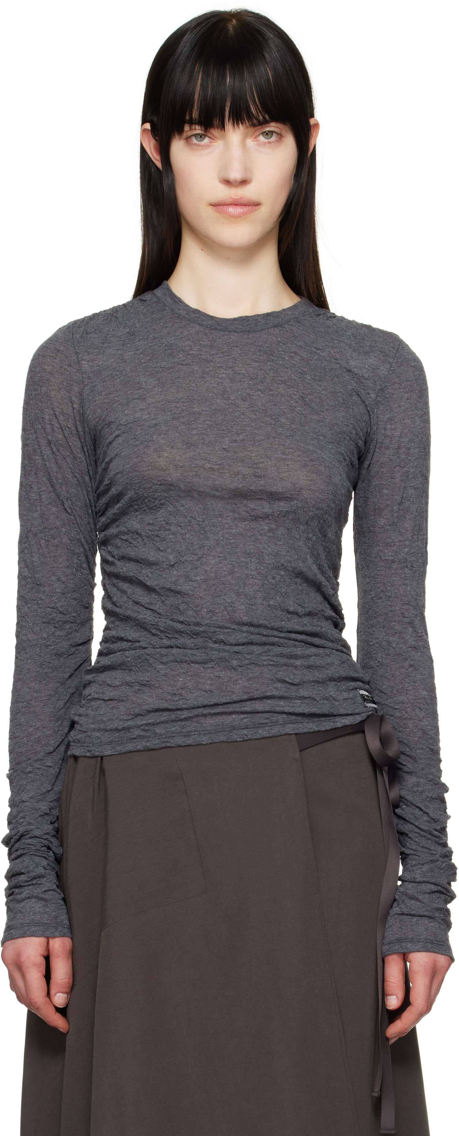 Košeľa OUR LEGACY Our Legacy Strain Slim Long Sleeve T-Shirt Šedá | W2256A4, 0