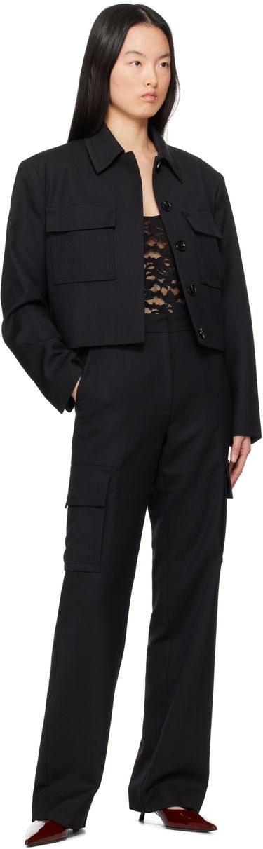 Bunda Anine Bing ANINE BING Dayton Cropped Flap Pocket Jacket Čierna | A-01-10630-BLK26, 3