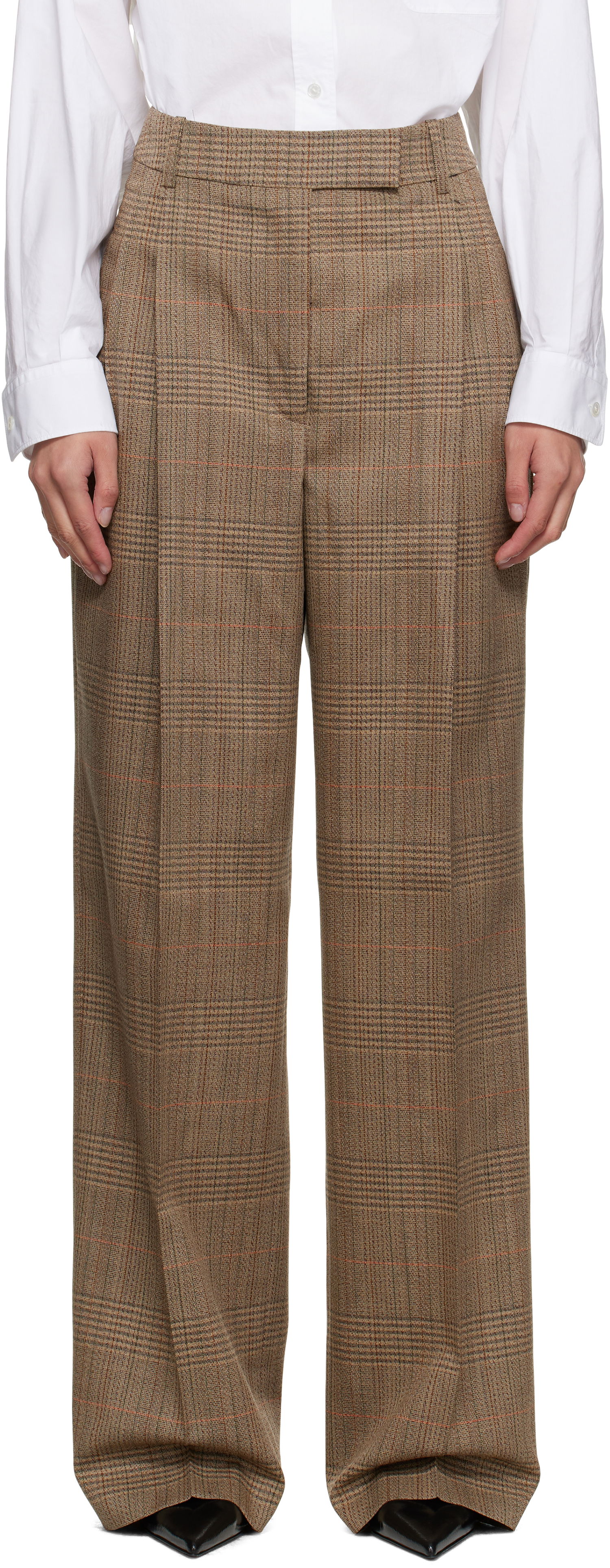 Nohavice Róhe Róhe Mid-Waist Tailored Trousers Hnedá | 416-30-080, 0