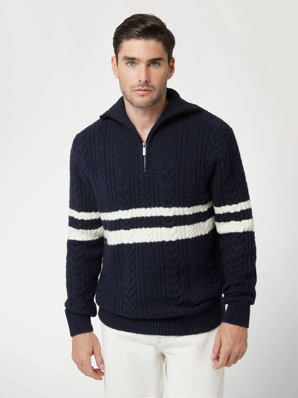 Sveter GUESS Wool Blend Zip Sweater Navy | M4BR12Z3HA2, 0