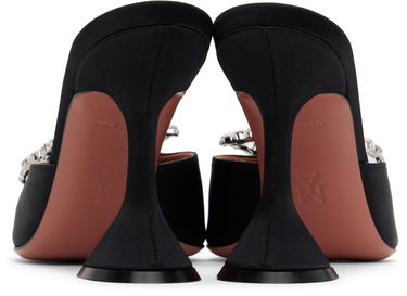 Doplnky Amina Muaddi Amina Muaddi Rosie Slipper Heeled Sandals Čierna | ROSIE SLIPPER CL SATIN, 1