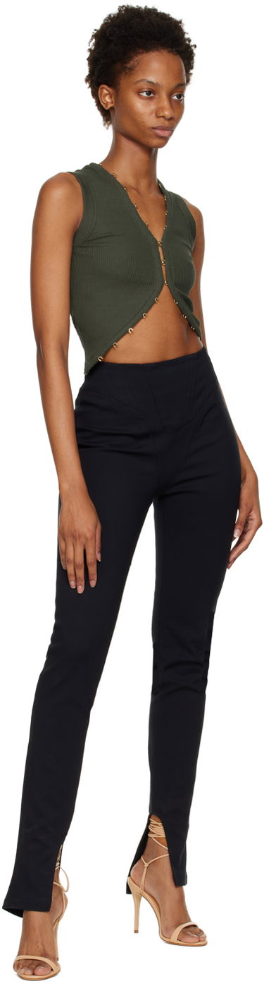 Tielko Dion Lee Hook & Eye Ribbed Tank Top Zelené | C3075F22, 3