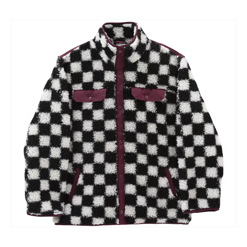 Bunda Vans Polar Fleece Checkerboard Jacket Čierna | VN0A5LJ3705
