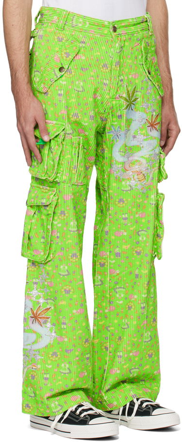 Cargo nohavice ERL Glittered Cargo Pants Zelené | ERL07P001, 1