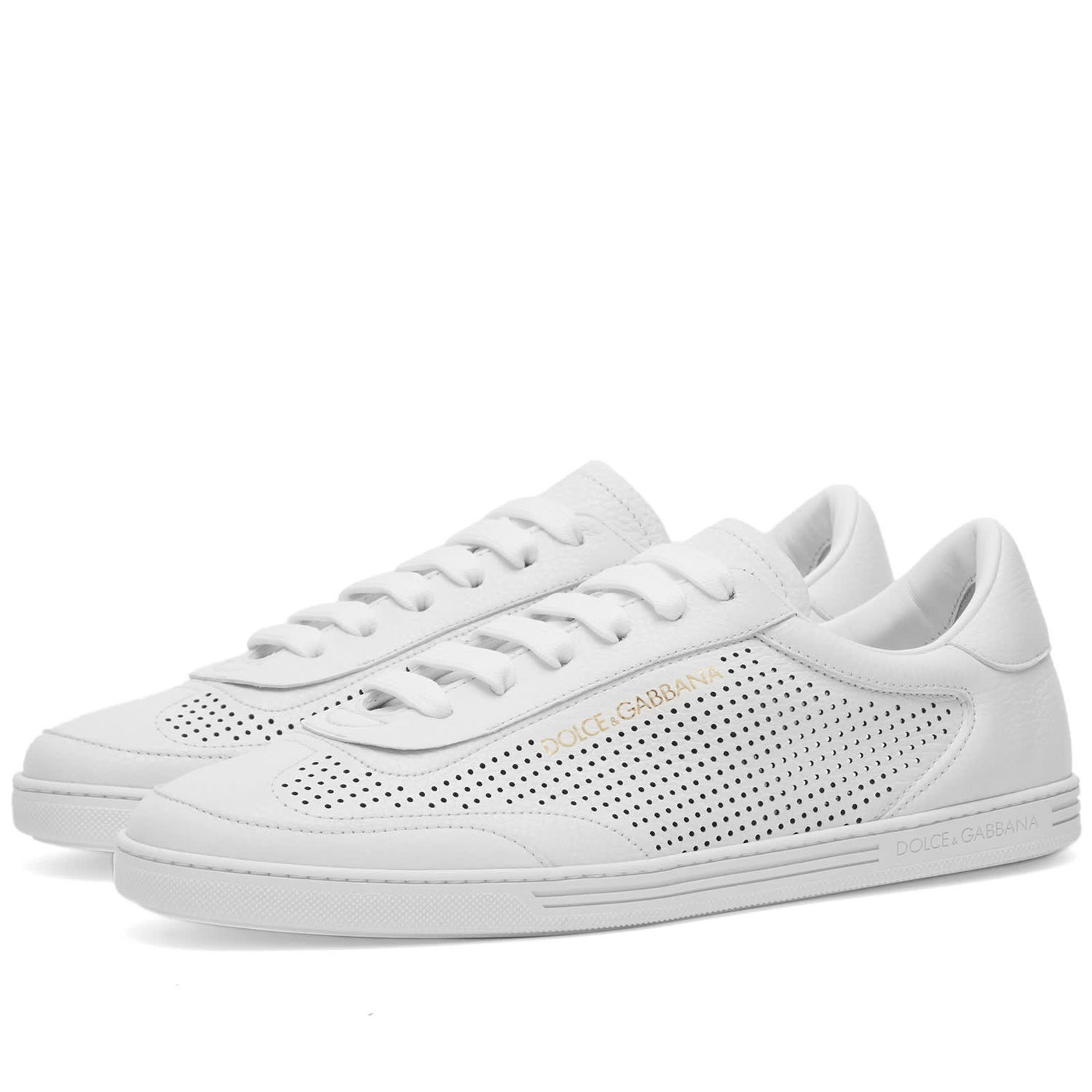 Tenisky a topánky Dolce & Gabbana Saint Tropez Perforated Leather Sneakers Biela | CS2256AR837-89642, 0
