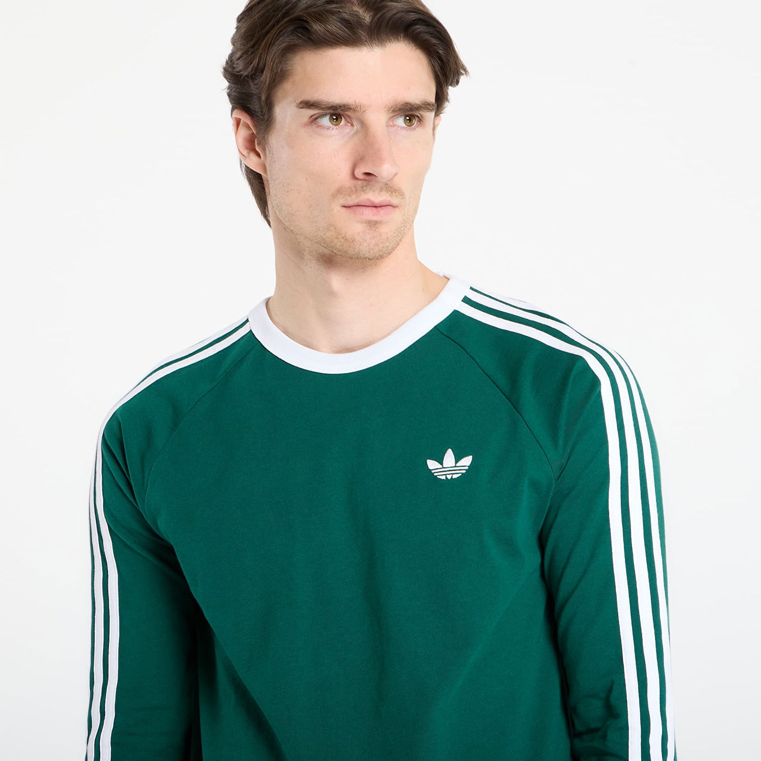 Tričko adidas Performance 3-Stripes Longsleeve Tee Zelené | KE3543, 1