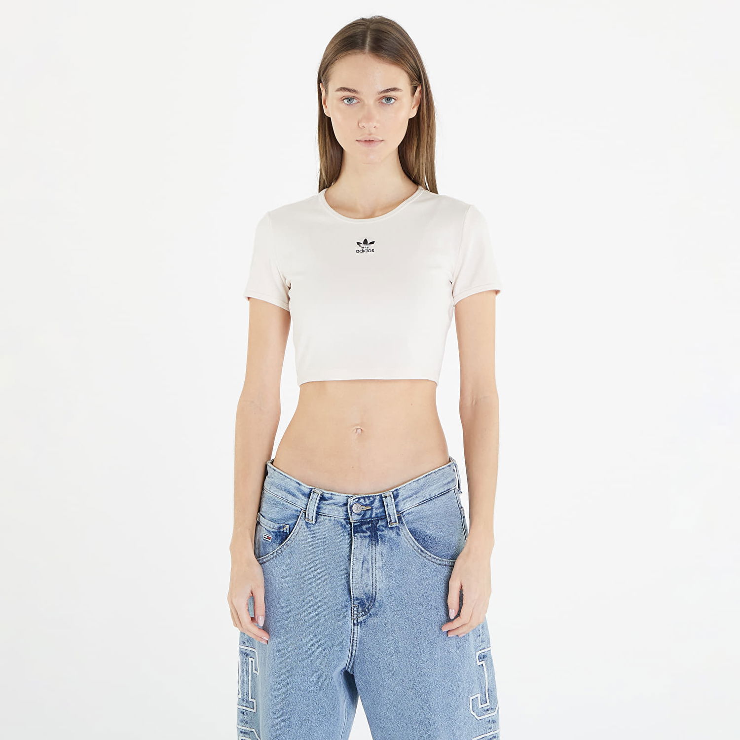 Crop Top adidas Originals Essentials Rib Tee Tyrkysová | IJ7804, 0