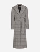 Dolce & Gabbana Single-Breasted Houndstooth Check Belted Coat