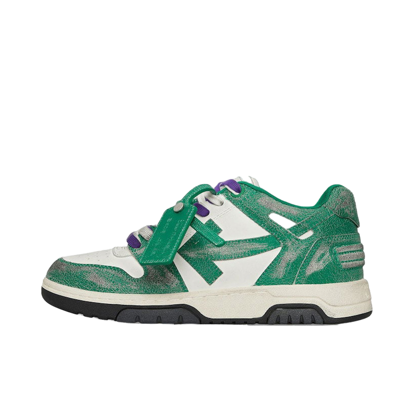 Tenisky a topánky Off-White Out Of Office OOO Low Tops Green White Vintage Distressed Leather Zelené | OMIA189F22LEA0110155/OMIA189S23LEA0050155