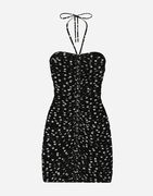 Short Draped Tulle Polka Dot Dress