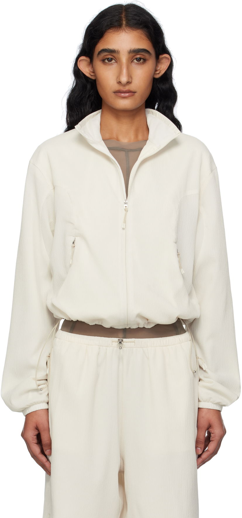 Bunda On Running Zendaya Edition Cropped Track Jacket Biela | 1WF31103504