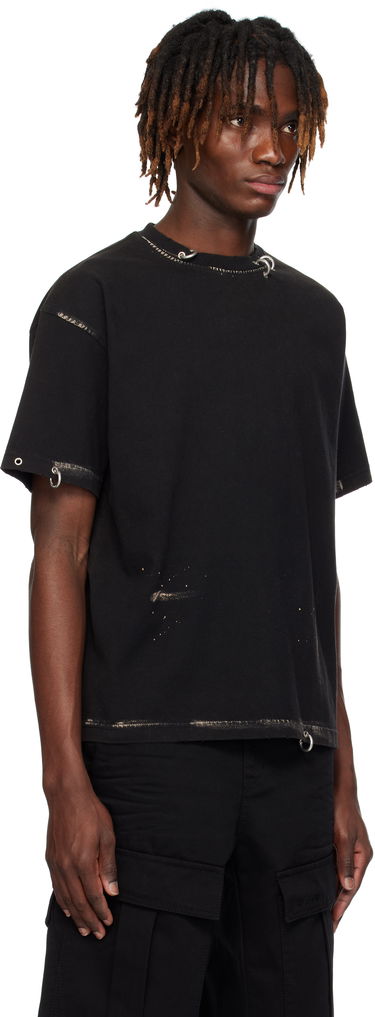 Tričko We11done We11done Pierced Distressed T-Shirt Čierna | WD-TT0-25-770-U-BK, 1