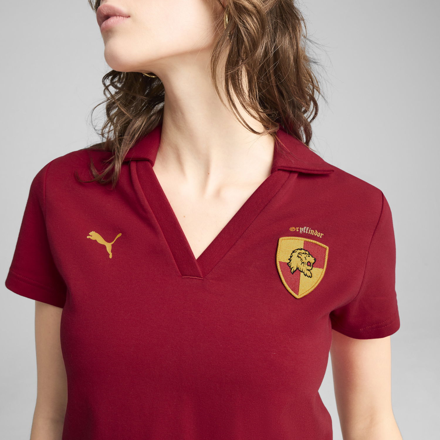 Crop Top Puma PUMA x HARRY POTTER Women's Cropped Polo Shirt Červená | 630097_13, 1