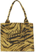 Tiger Print Slogan Large Tote