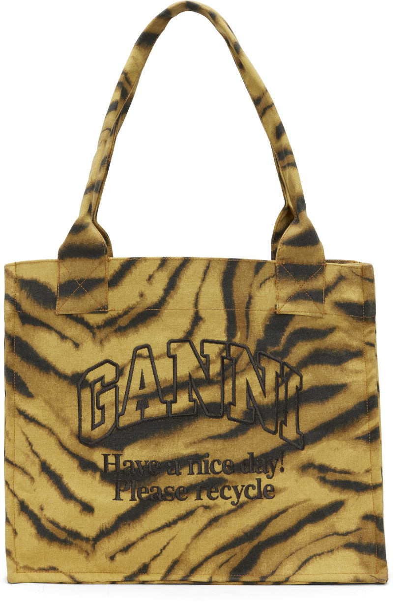 Tote bag GANNI Tiger Print Slogan Large Tote Rôznofarebný | A7260