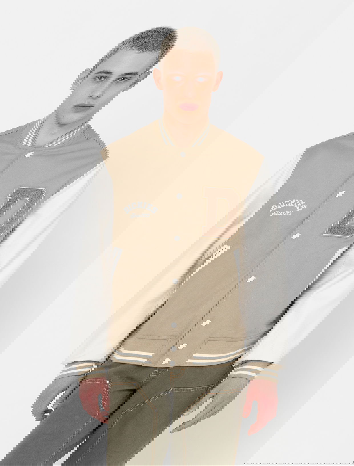 Bunda Dickies Oak Grove Varsity Jacket Béžová | 0A4YM2, 0