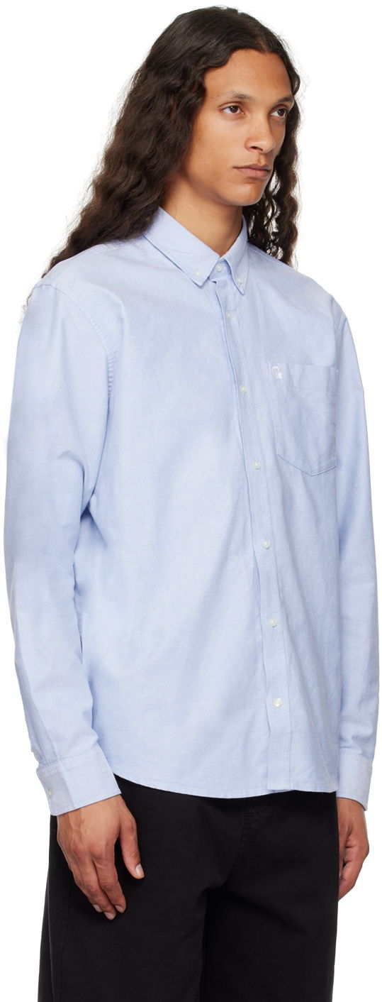 Košeľa Carhartt WIP Embroidered Logo Oxford Shirt Modrá | I030799, 1