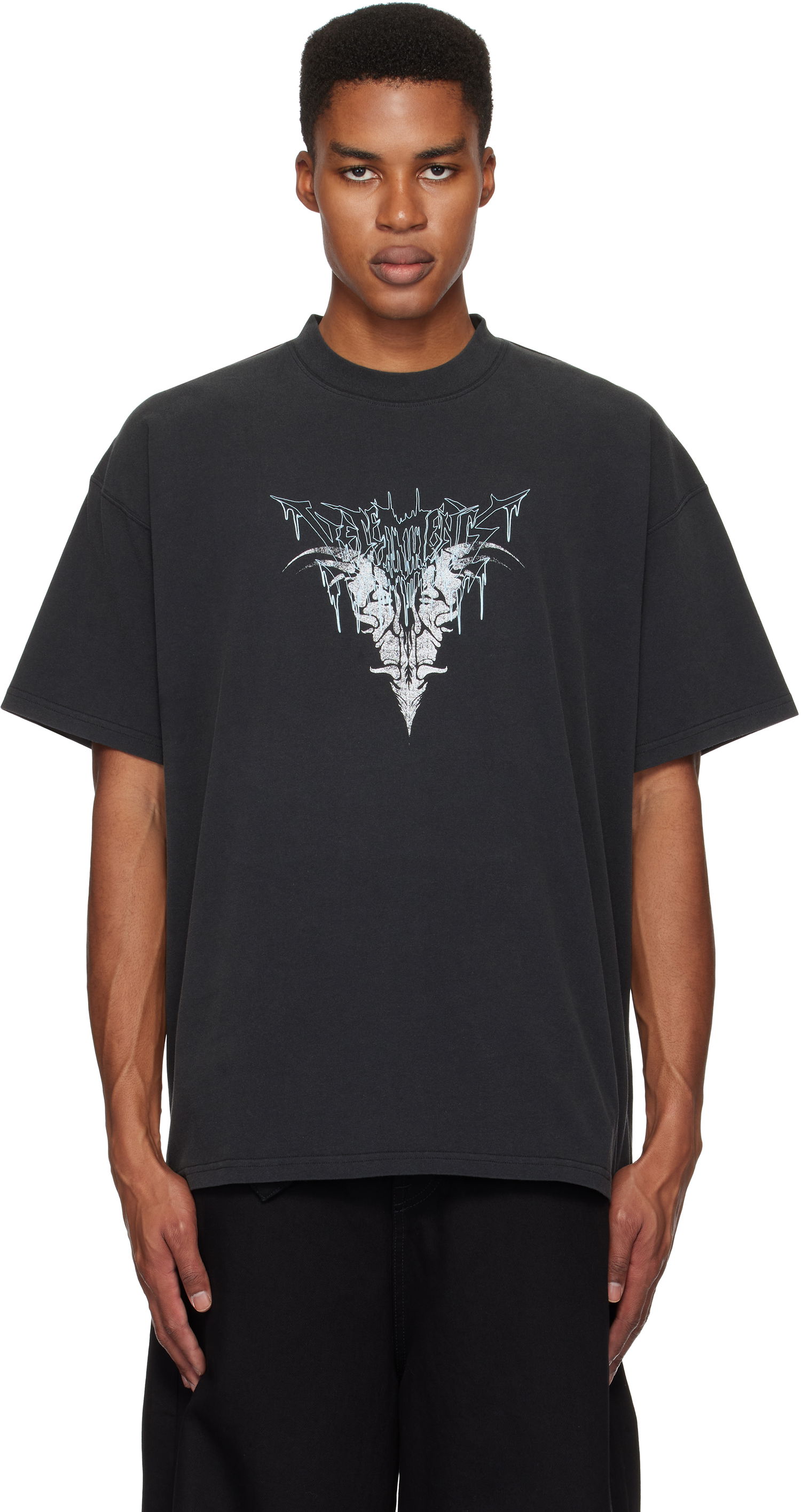 Tričko VETEMENTS Vetements Bone 'V' Graphic Regular T-Shirt Čierna | UA66TR670B, 0