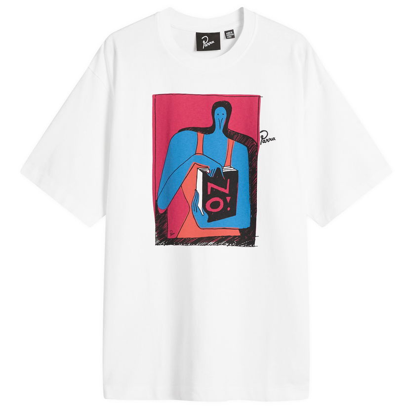 Tričko By Parra Parra No Books Graphic T-Shirt, Size Large Biela | 54105-WHT