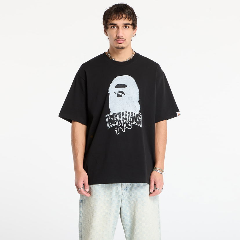 Tričko BAPE Hand Drawn Ape Head Relaxed Fit T-Shirt Čierna | 001TEL801333MBLK