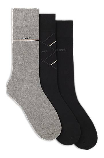 Ponožky BOSS Three pairs of regular-length logo socks Rôznofarebný | 50547840