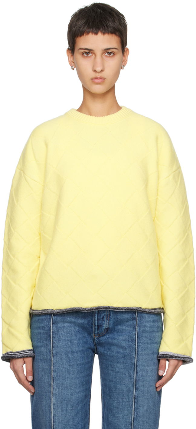 Sveter Bottega Veneta Intreccio Knit Sweater Žltá | 776138 V36Y0, 0