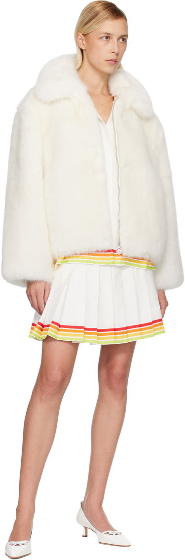 Bunda Casablanca Zip Faux-Fur Jacket Biela | W-AW25-OT-213-01-EX-SKI, 3