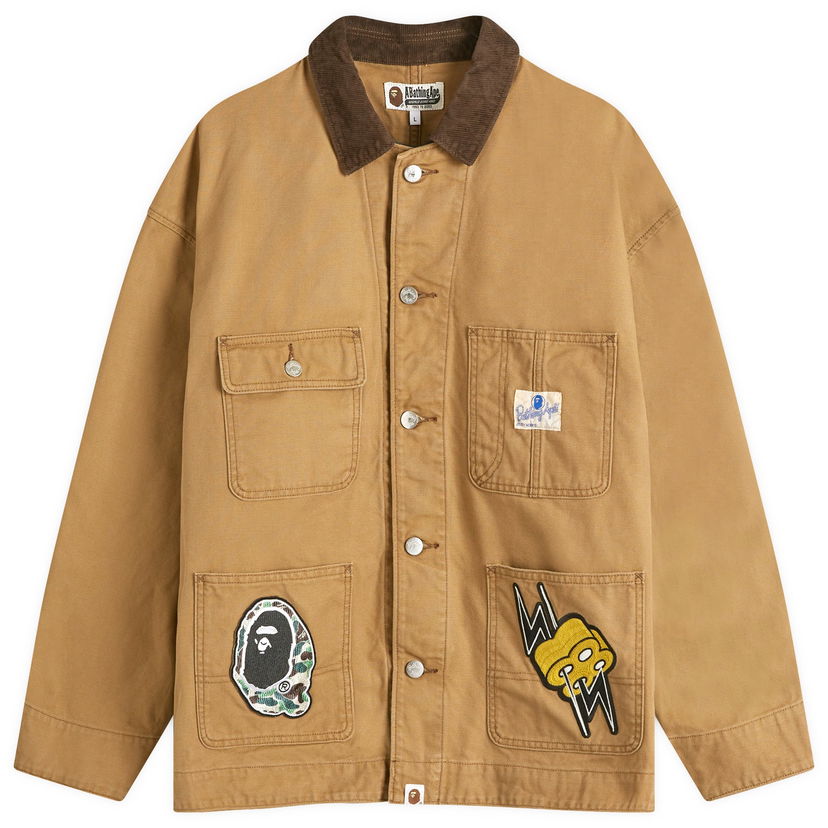 Bunda BAPE A Bathing Ape Washed Duck Coverall Jacket Béžová | 001LJK301007M-BGE