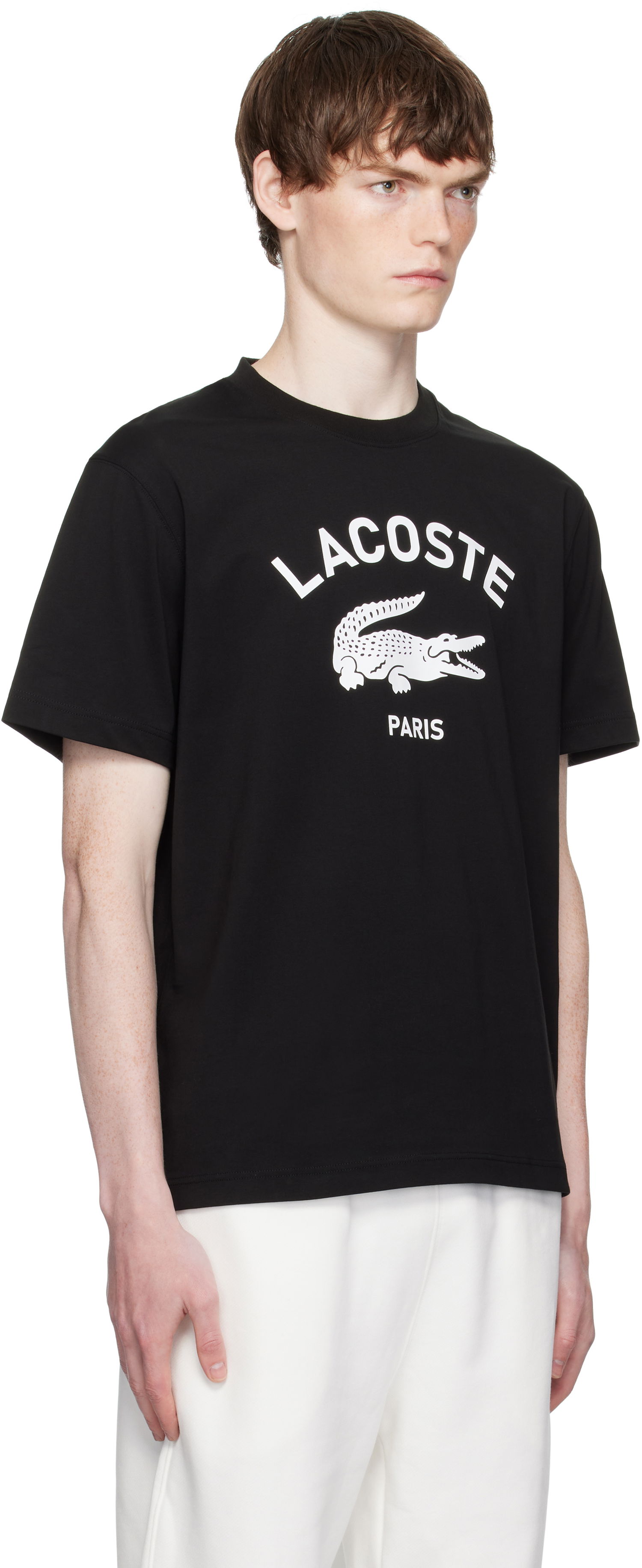 Tričko Lacoste Lacoste Signature Print Cotton T-Shirt Čierna | TH2733_031, 1