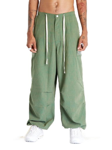 Cargo nohavice Pleasures Visitor Wide Fit Cargo Pants Green Zelené | P23F012 GREEN