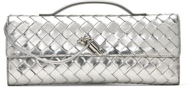 Kabelka Bottega Veneta Bottega Veneta Andiamo Woven Leather Clutch Metalická | 741511 V4P12, 0