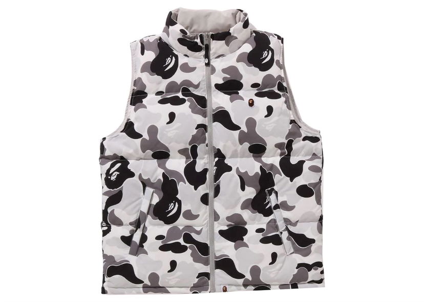 Vesta BAPE BAPE ABC Camo Reversible Down Vest Gray Biela | 1J80-144-010