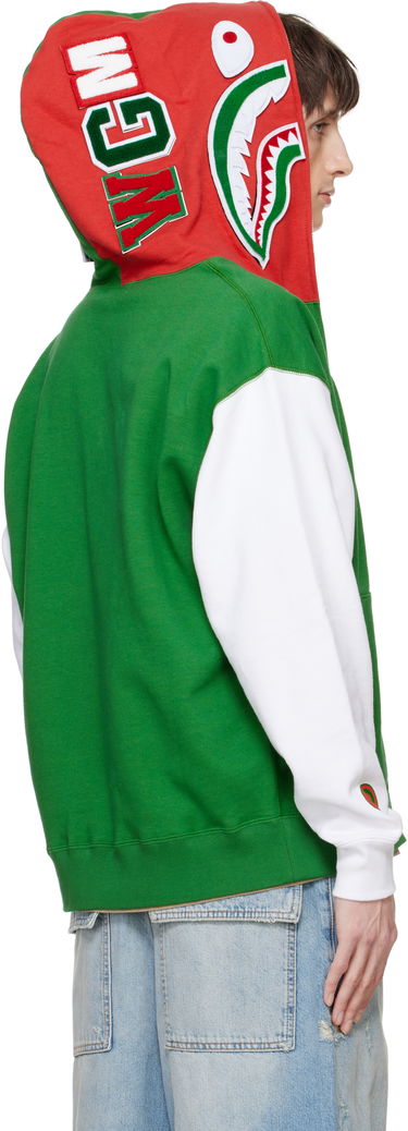 Mikina BAPE A Bathing Ape Shark Full Zip Hoodie Zelené | 001ZPK701304M, 2