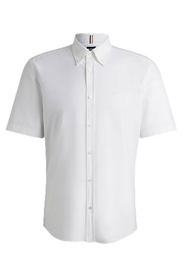 Košeľa BOSS Regular-Fit Oxford Cotton Button-Down Shirt Biela | 50539291, 0
