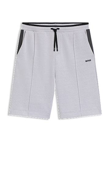 Šortky BOSS Relaxed Fit Quilted Jacquard Shorts Šedá | 50543146, 0