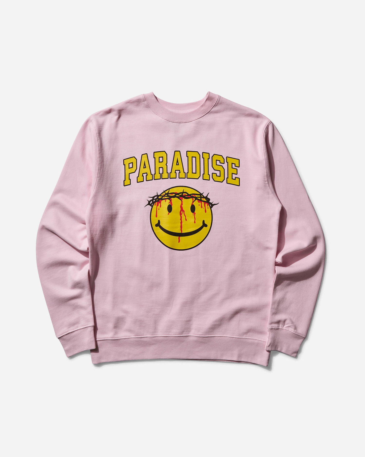 Mikina PARADIS3 Smiley Jesus Crewneck Sweatshirt Ružová | PASMILEYCREW 2, 1