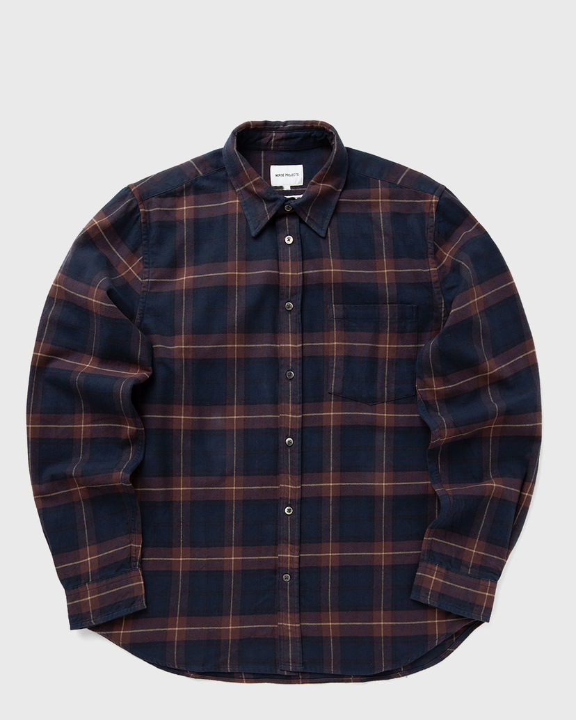 Košeľa NORSE PROJECTS Osvald Organic Flannel Check Shirt Longsleeves Modrá | N40-0804-5027