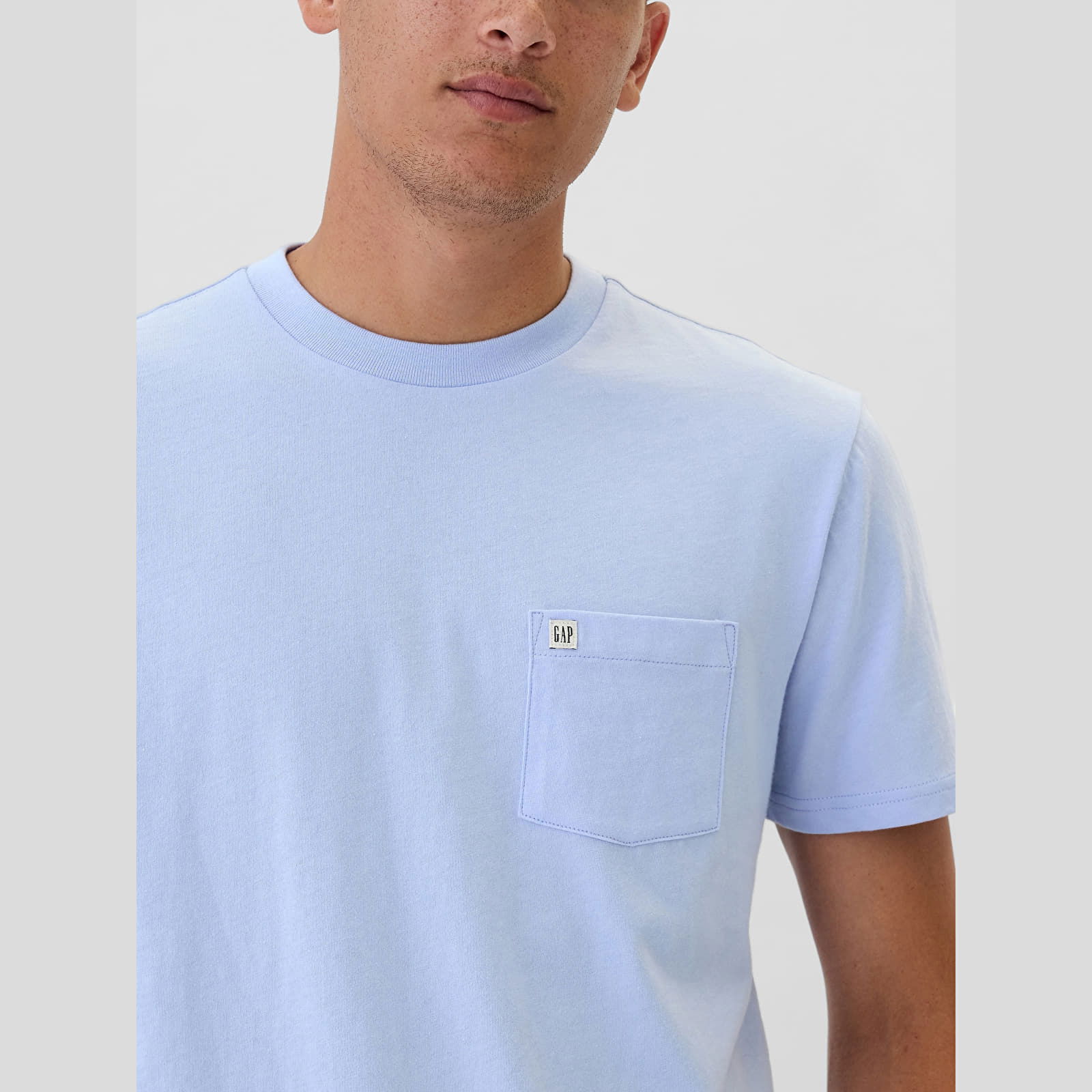 T-shirt Logo Pocket Tee Blue Crystal L