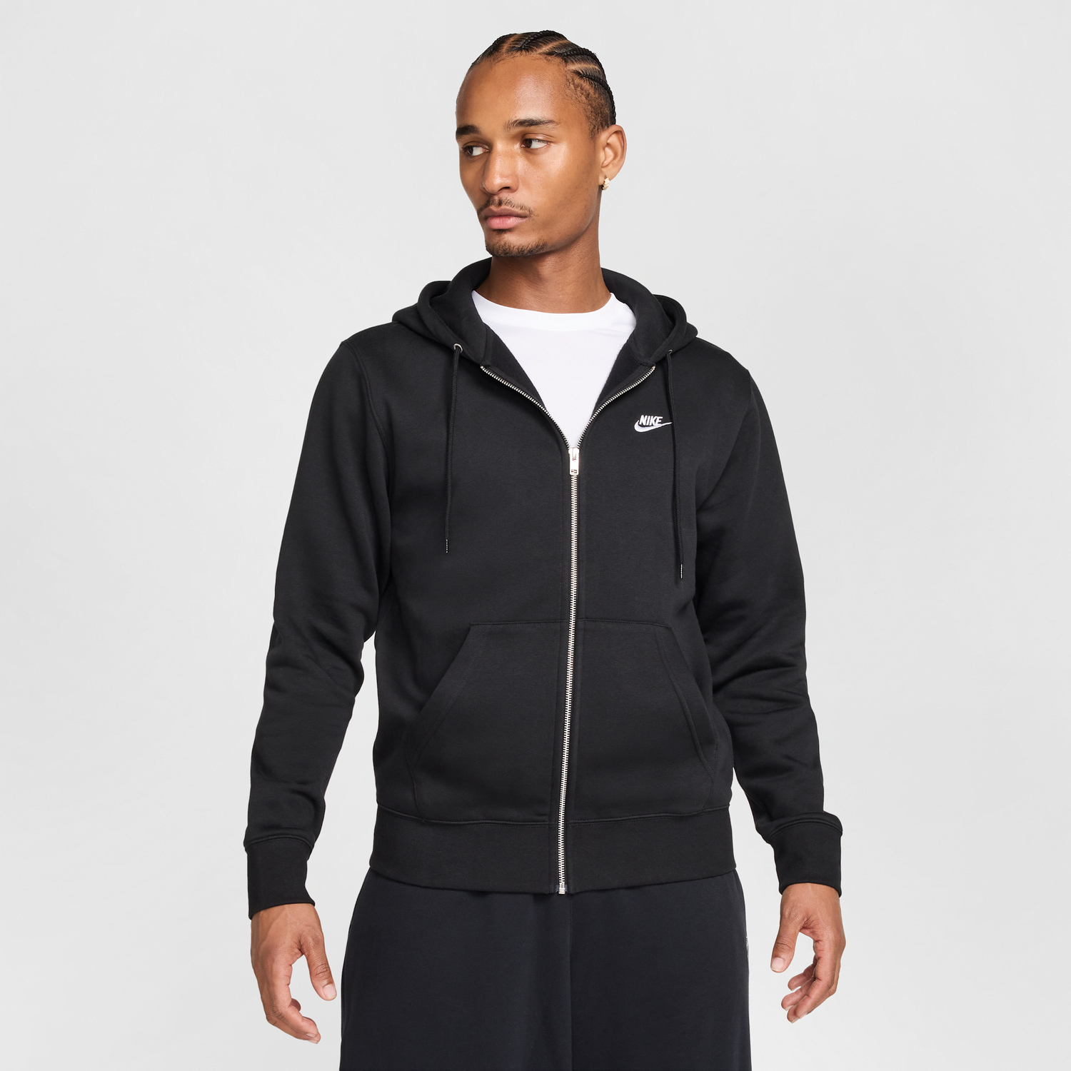 Mikina Nike Nike Club Fleece Full-Zip Hoodie Čierna | FN3861-010, 1