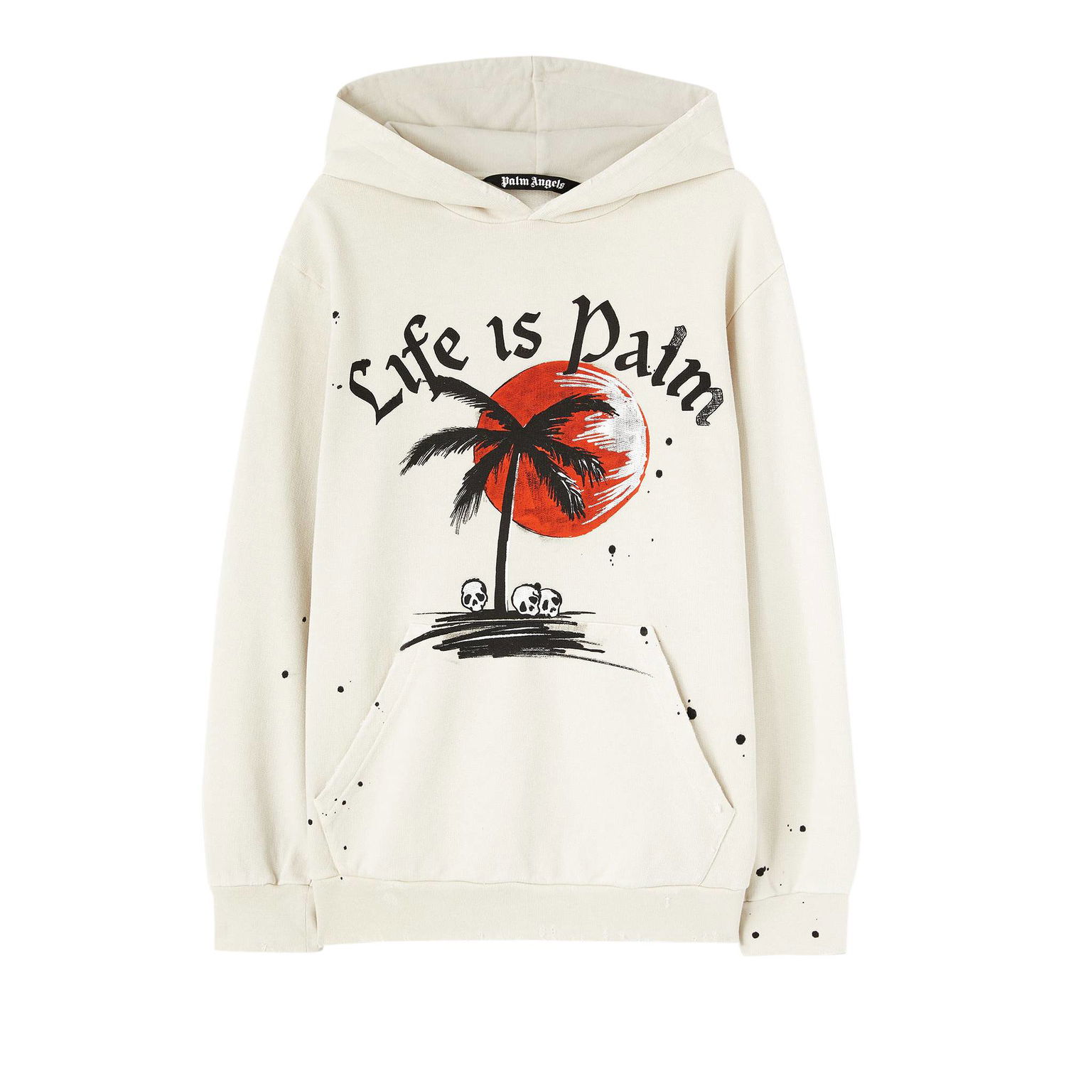 Mikina Palm Angels GD Sunset Palm Hoodie Biela | PMBB117F22FLE0050310, 1