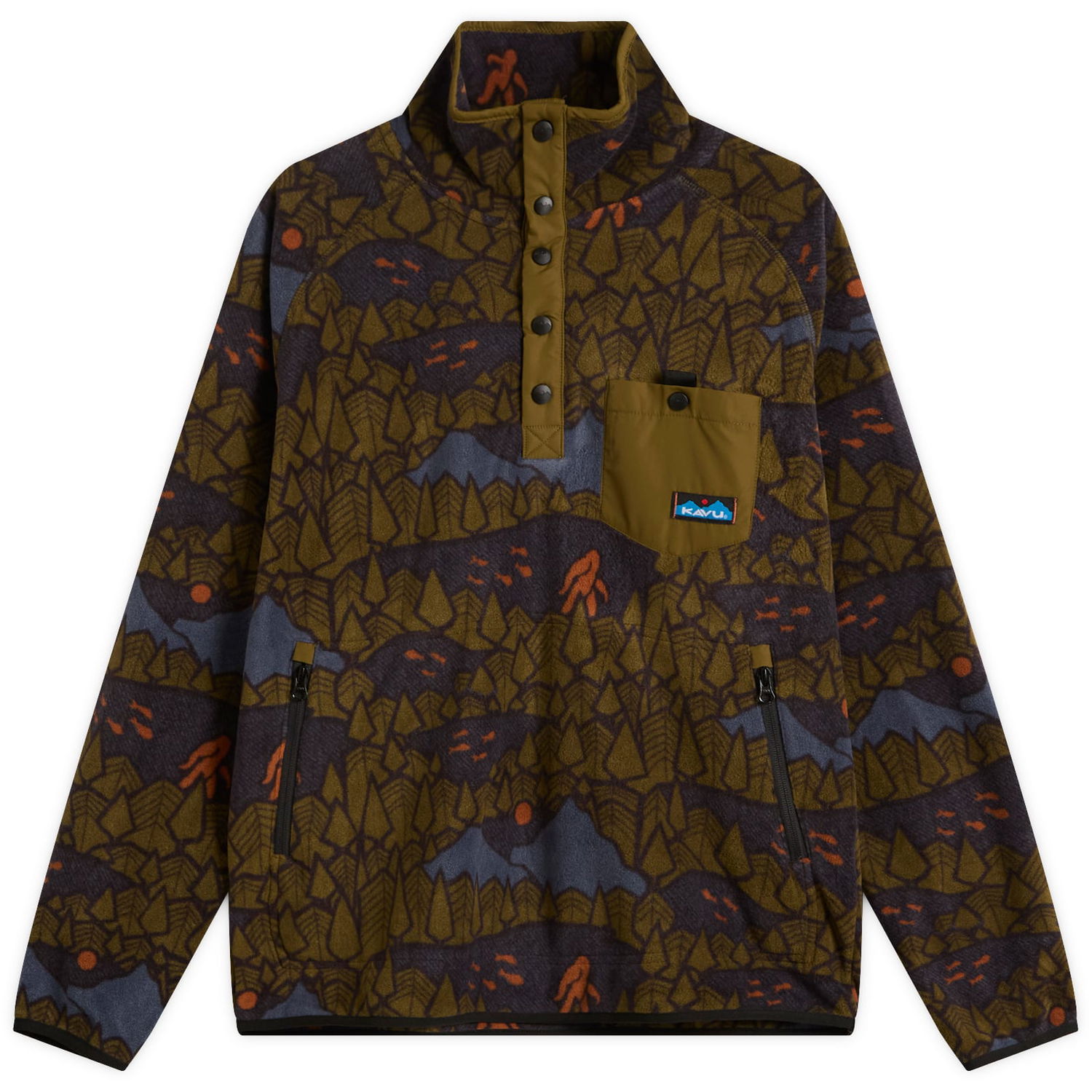 Sveter KAVU Teannaway Fleece Pullover Zelené | 5065-2731, 0