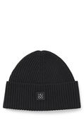 HUGO Virgin-Wool Beanie Hat with Stacked Logo