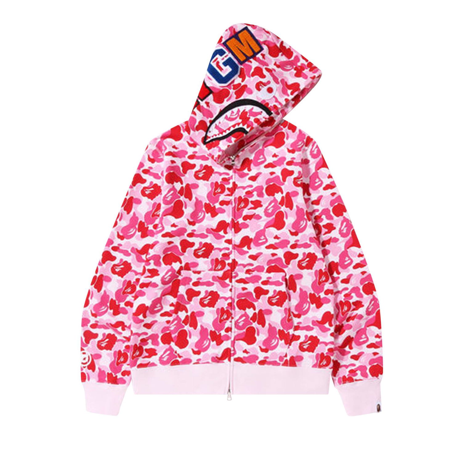 Mikina BAPE Camo Shark Full Zip Hoodie Ružová | 1I20 115 002 PINK, 1