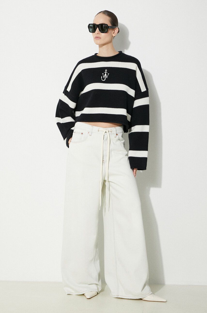 Sveter JW Anderson Cropped Anchor Jumper Sweater Čierna | KW1121.YN0264.901, 1