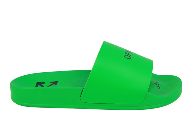 Tenisky a topánky Off-White Logo Pool Slides Green W Zelené | OMIC004S22MAT0015500, 0