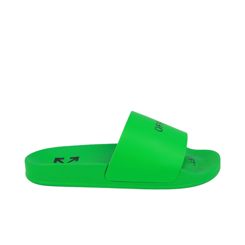 Tenisky a topánky Off-White Logo Pool Slides Green W Zelené | OMIC004S22MAT0015500