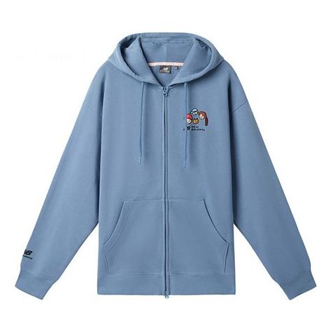 Mikina New Balance Cartoon Print Full Zip Hoodie Modrá | MDA47013-BL