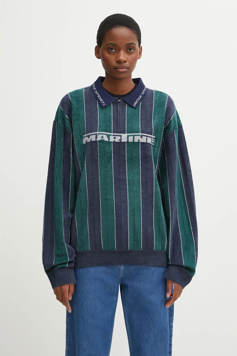 Mikina Martine Rose Martine Rose Sporty Logo Striped Long-Sleeved Polo Sweatshirt Rôznofarebný | 981YA20407